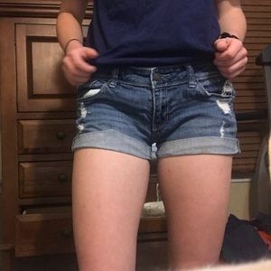 Abercrombie and Fitch short ripped denim shorts